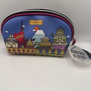 Robin Ruth Japan Cosmetic Bag NWT Vibrant Art 8x5"